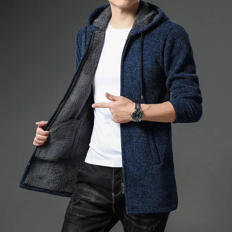 Fleece-Lined Street Hoodie for Men Azzoria