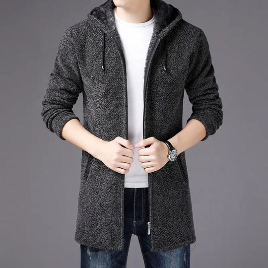 Fleece-Lined Street Hoodie for Men Azzoria