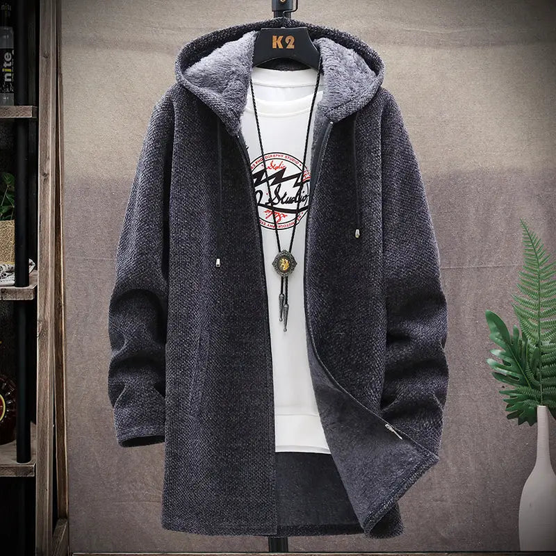 Fleece-Lined Street Hoodie for Men Azzoria