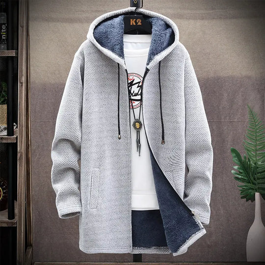Fleece-Lined Street Hoodie for Men Azzoria