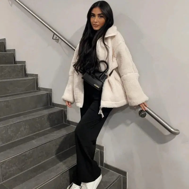 Oversized Fleece Jacket for Women Mystique Fashion