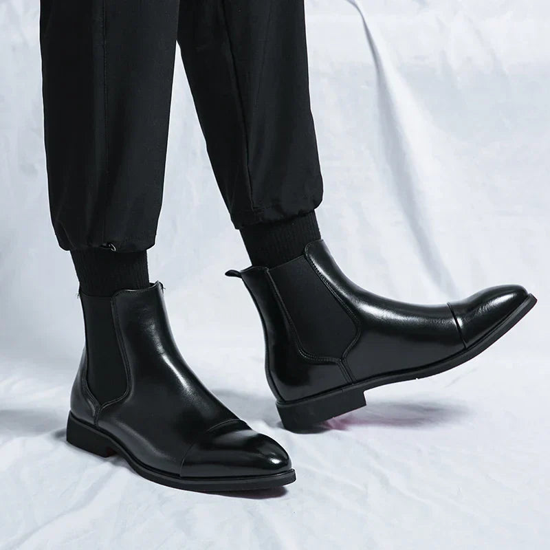 Gloss Finish Chelsea Boots for Men