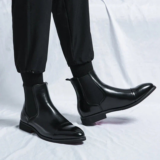 Gloss Finish Chelsea Boots for Men