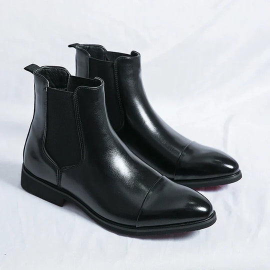 Gloss Finish Chelsea Boots for Men
