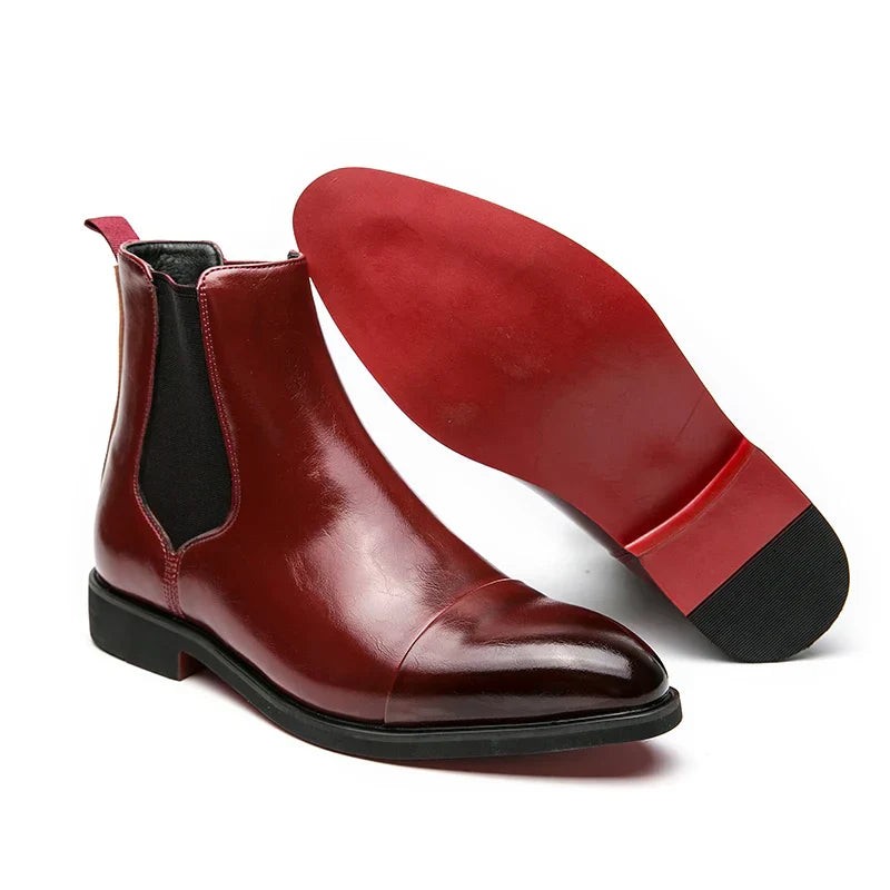 Gloss Finish Chelsea Boots for Men