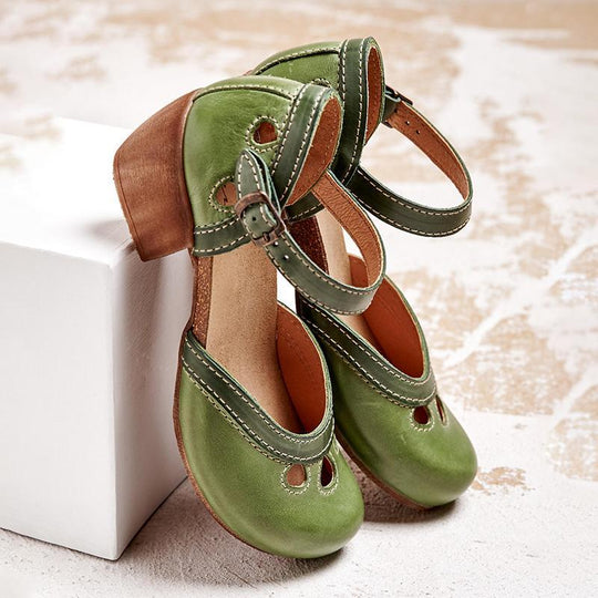 Heeled Sandals for Women – Block Heel & Cut-Out Upper