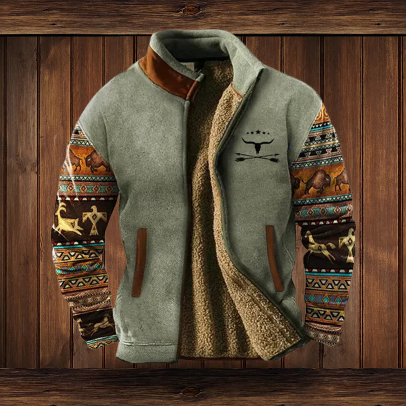 Calvin – Men’s Warm Teddy Zip Vest with Vintage Design