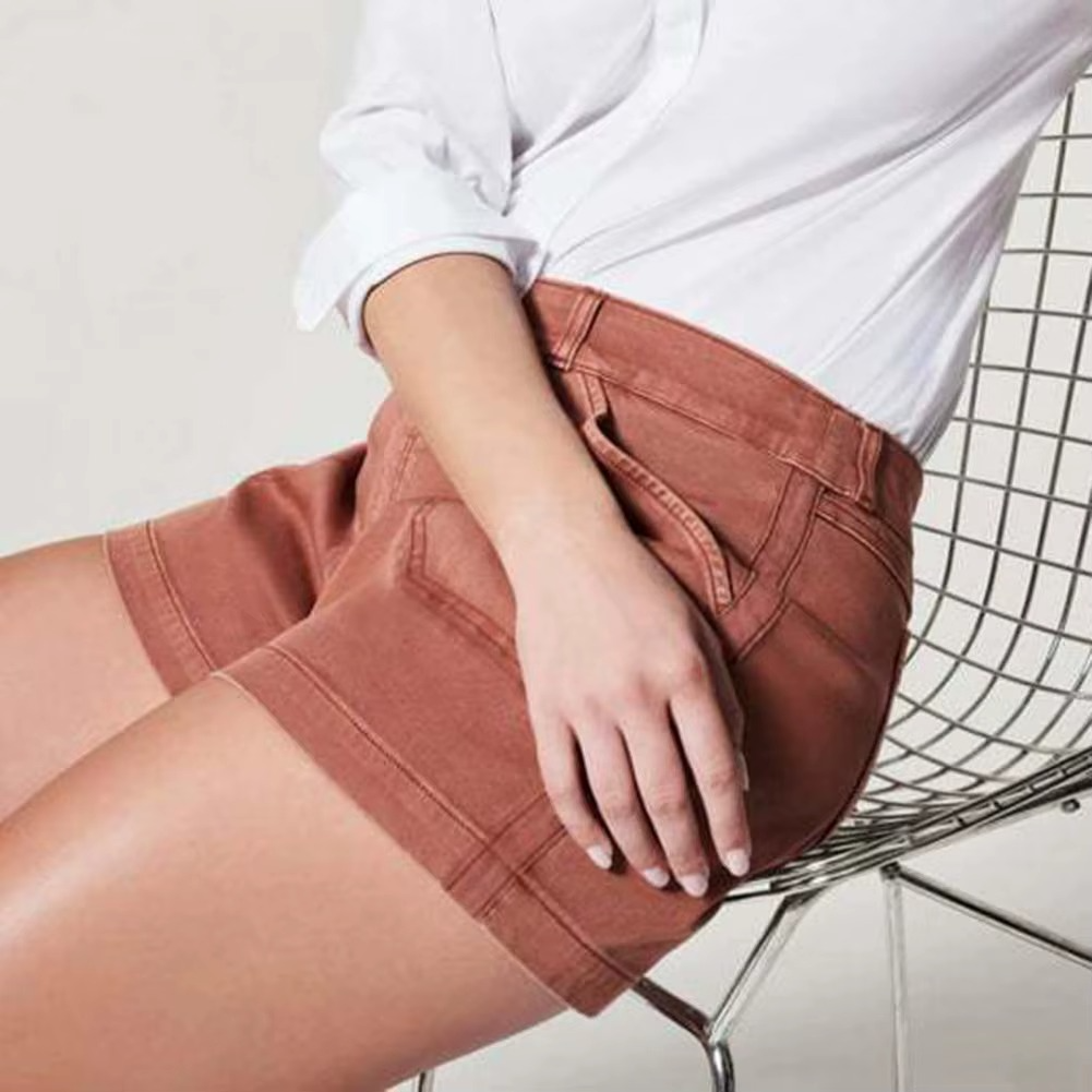 High-Waisted Straight-Leg Shorts for Women