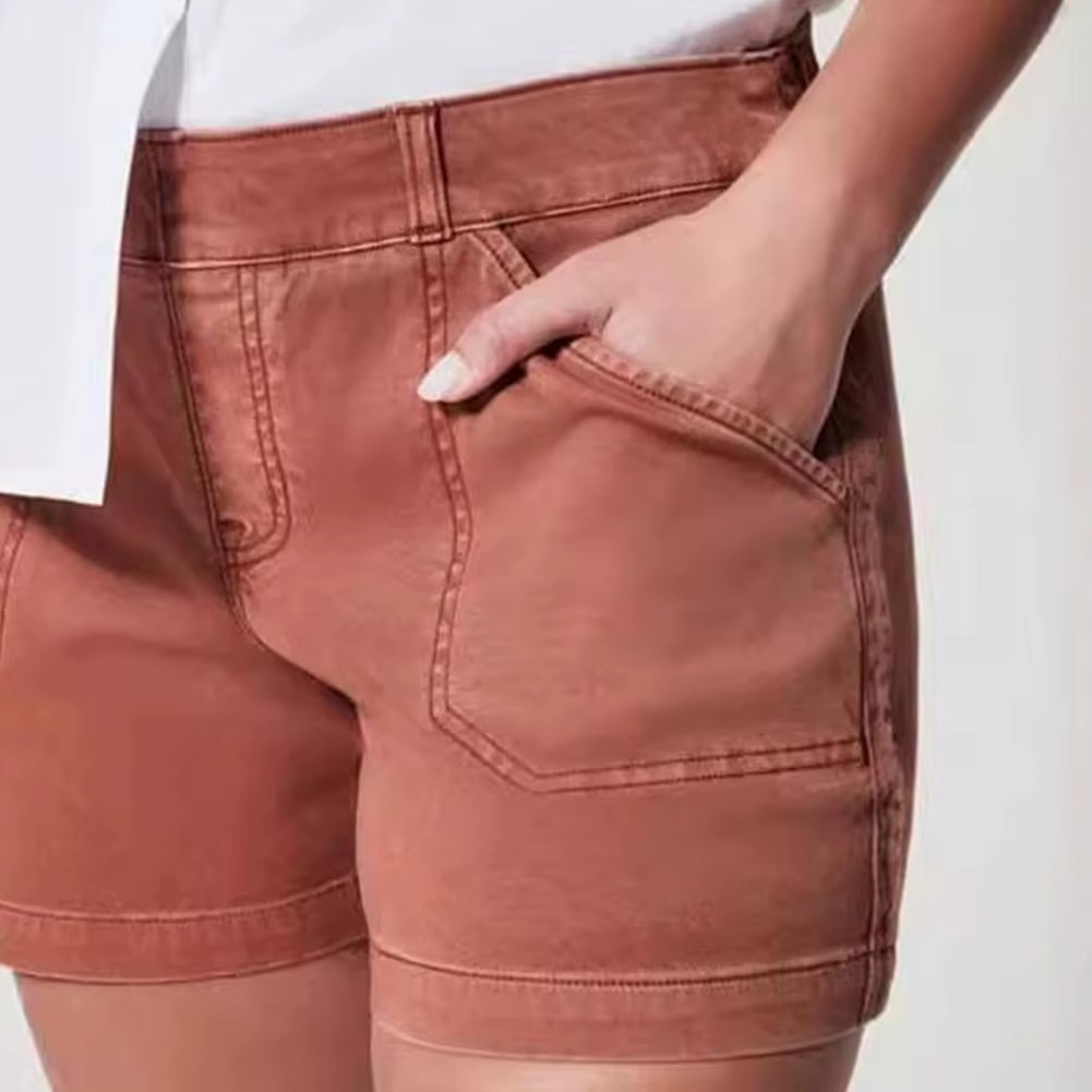 High-Waisted Straight-Leg Shorts for Women