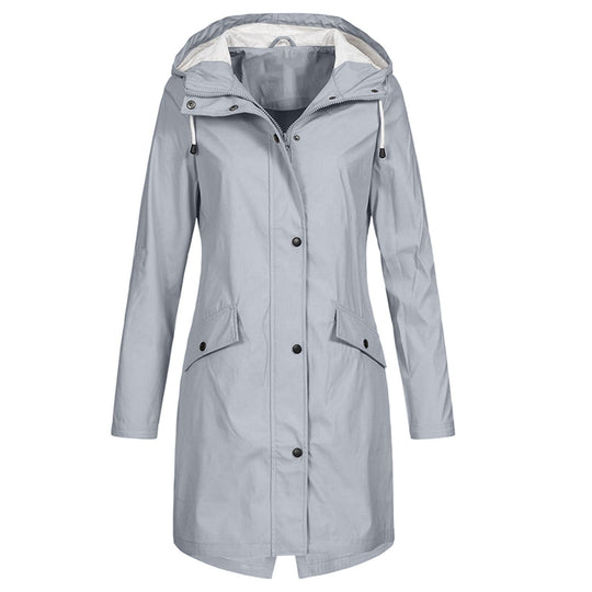 Hooded Long Rain Jacket for Women