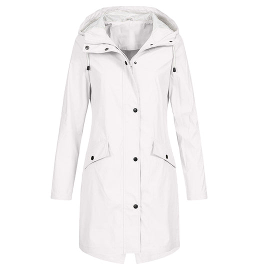Hooded Long Rain Jacket for Women