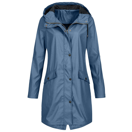 Hooded Long Rain Jacket for Women