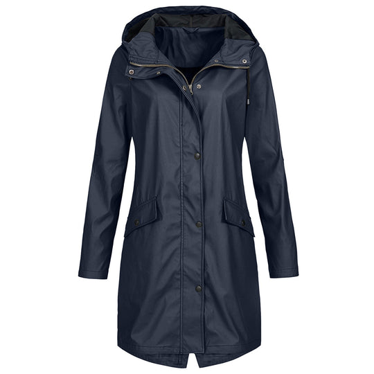 Hooded Long Rain Jacket for Women