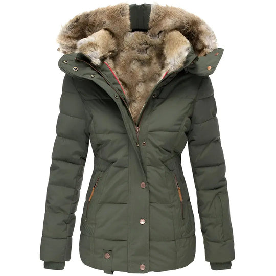 Hooded Slim Fit Puffer Jacket for Women Azzoria