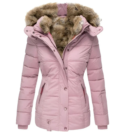 Hooded Slim Fit Puffer Jacket for Women Azzoria