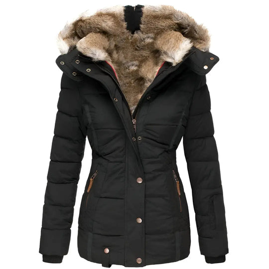 Hooded Slim Fit Puffer Jacket for Women Azzoria