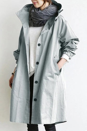 Hooded Trenchcoat Jacket For Women