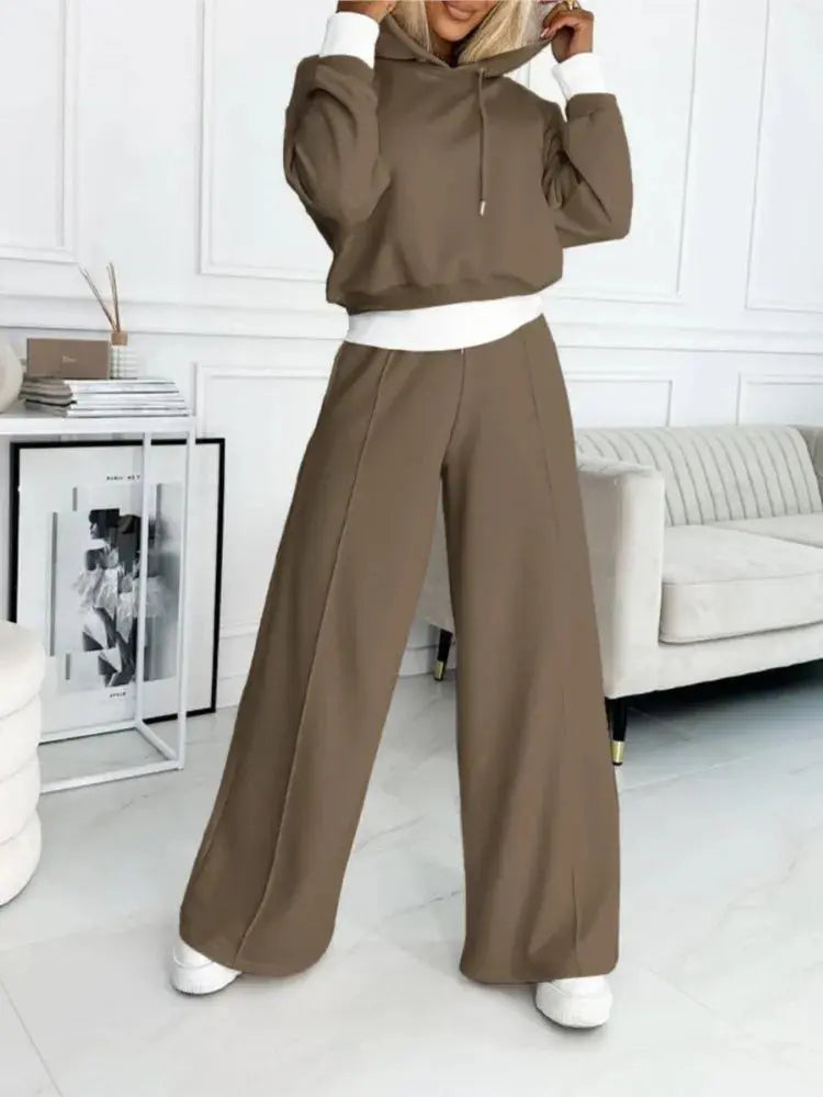 Hoodie and Drawstring Trousers Lounge Set for Women Azzoria