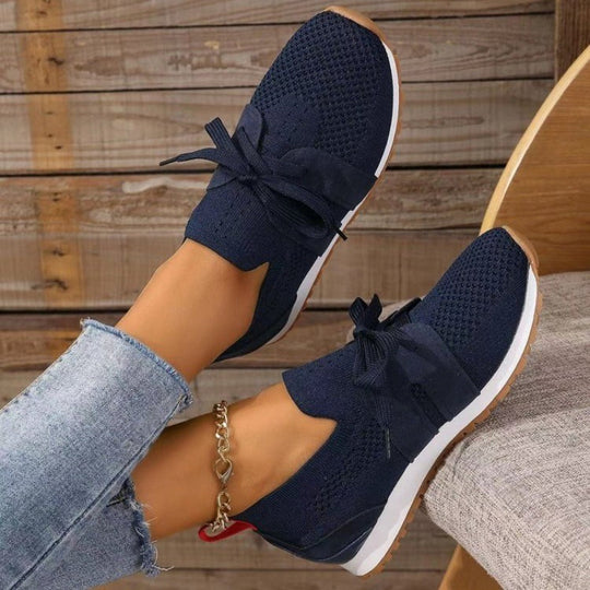 Knit Upper Lace-Up Shoes for Women