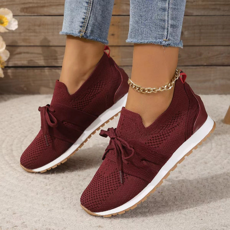 Knit Upper Lace-Up Shoes for Women
