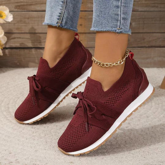 Knit Upper Lace-Up Shoes for Women