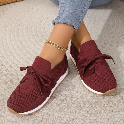Knit Upper Lace-Up Shoes for Women