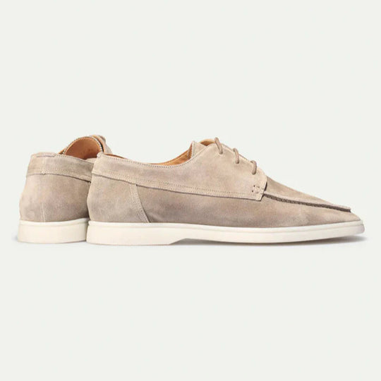 Textured Lace-Up Loafer Shoes with Rubber Sole – Men’s Style