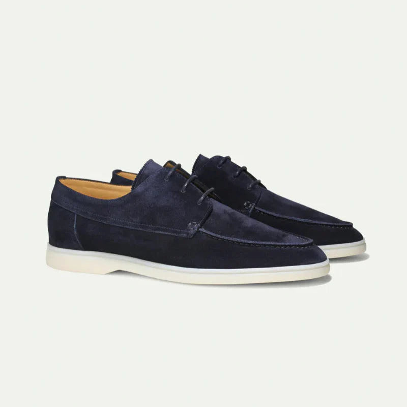 Textured Lace-Up Loafer Shoes with Rubber Sole – Men’s Style