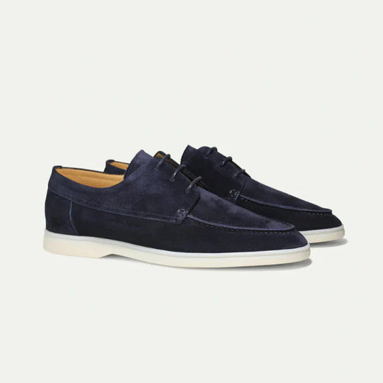 Textured Lace-Up Loafer Shoes with Rubber Sole – Men’s Style