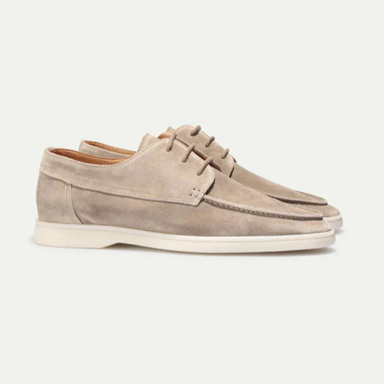 Textured Lace-Up Loafer Shoes with Rubber Sole – Men’s Style