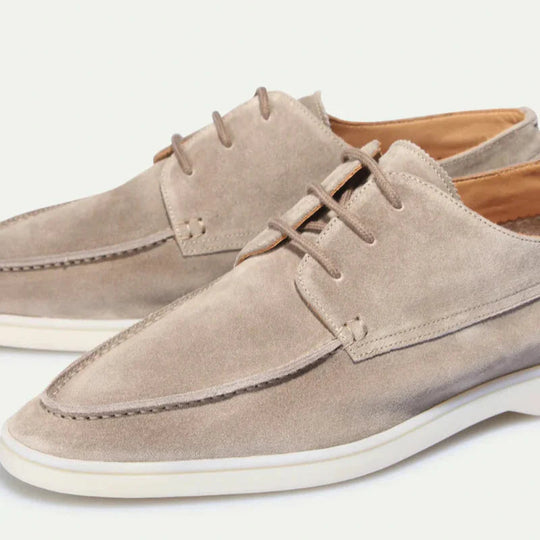 Textured Lace-Up Loafer Shoes with Rubber Sole – Men’s Style