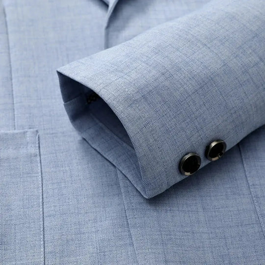 Linen Blend Blazer for Men Azzoria