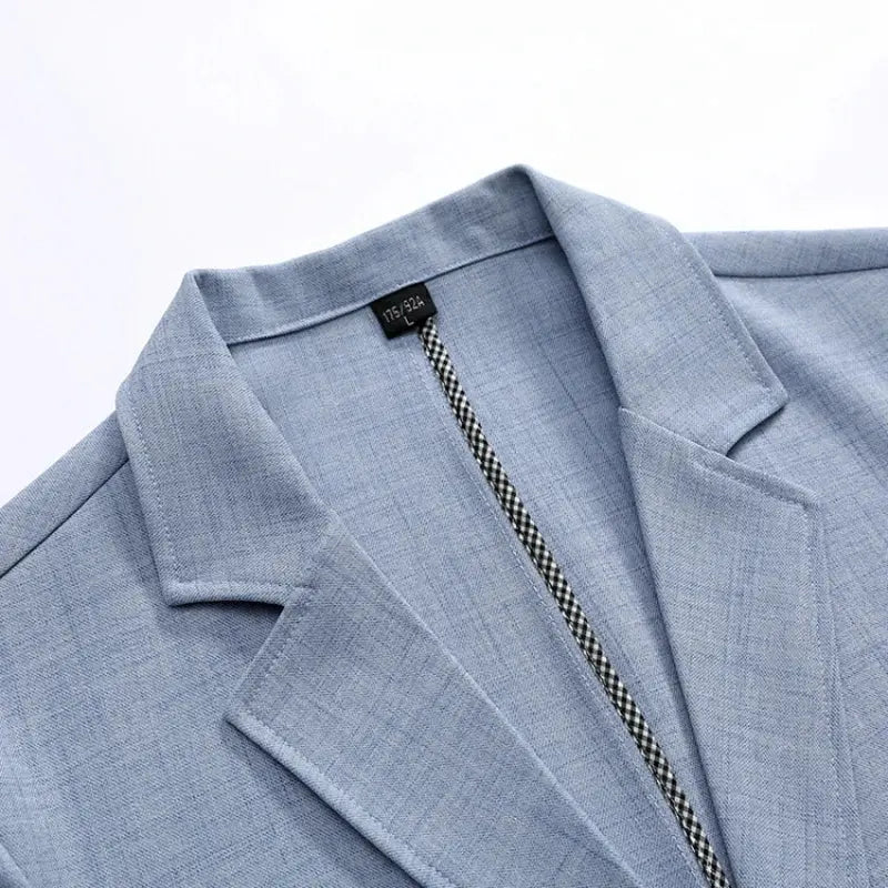 Linen Blend Blazer for Men Azzoria