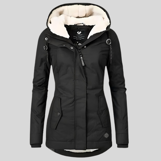 Maëlys - Long Waterproof Winter Coat with Hood and Warm Lining