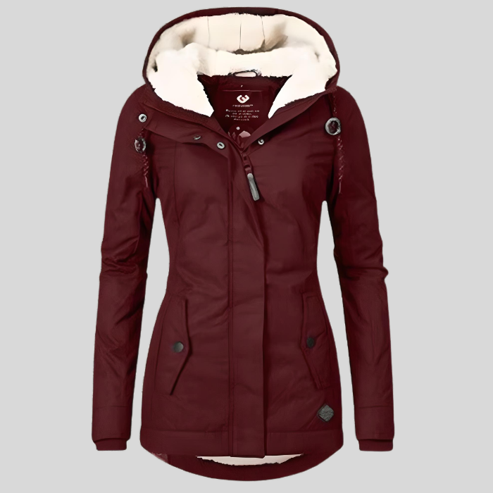 Maëlys - Long Waterproof Winter Coat with Hood and Warm Lining