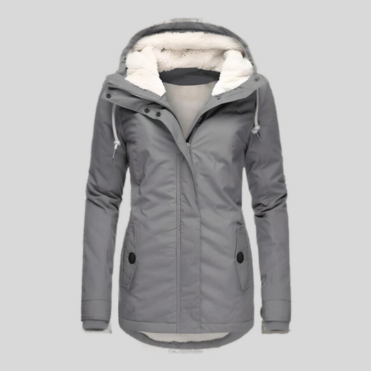 Maëlys - Long Waterproof Winter Coat with Hood and Warm Lining