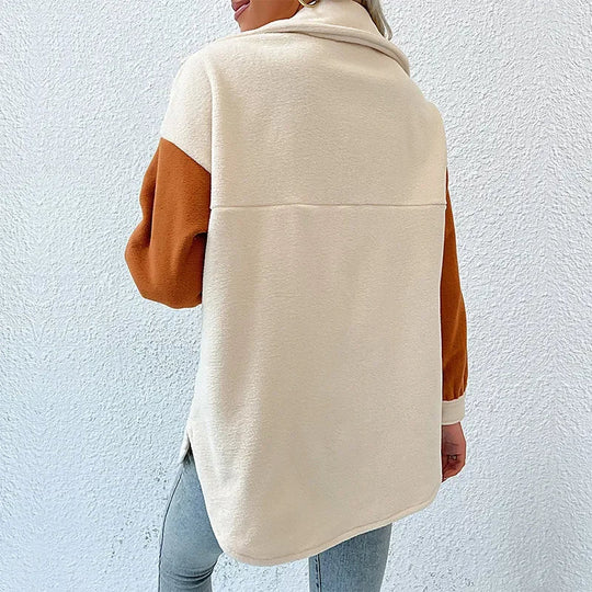 Matte Finish Button-Up Jacket for Women