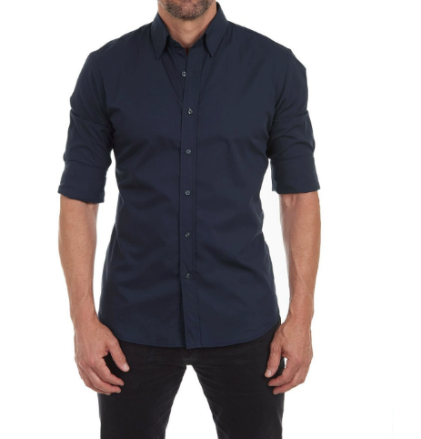 Matte Finish Button-Up Shirt for Men