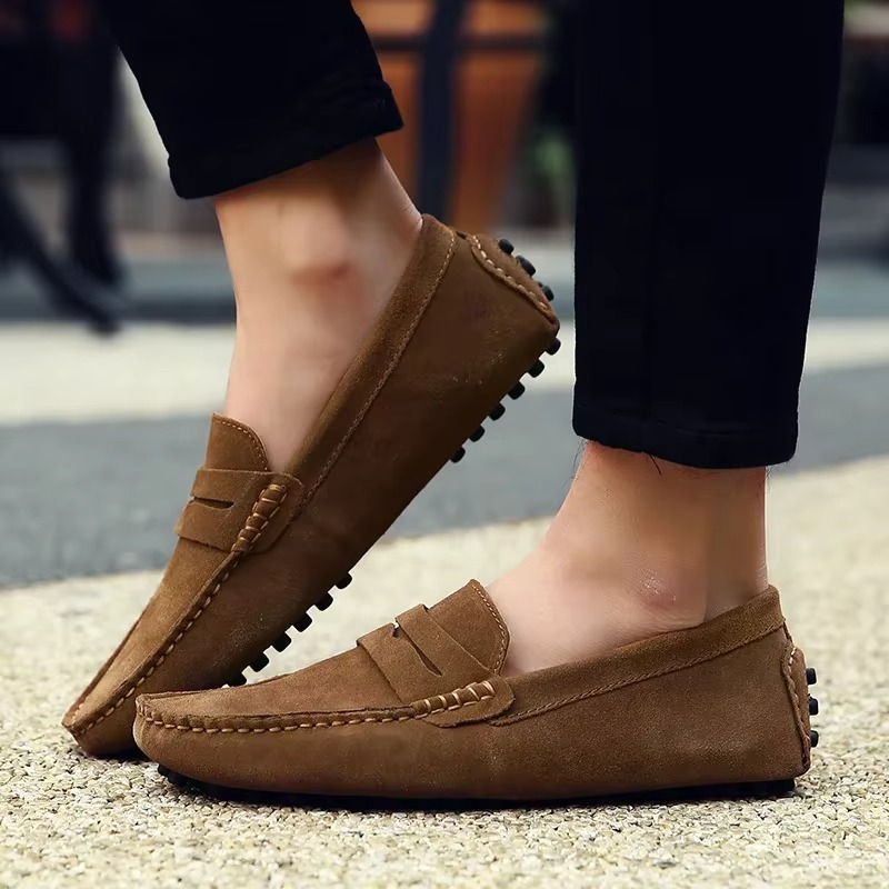 Matte Finish Slip-On Loafers for Men