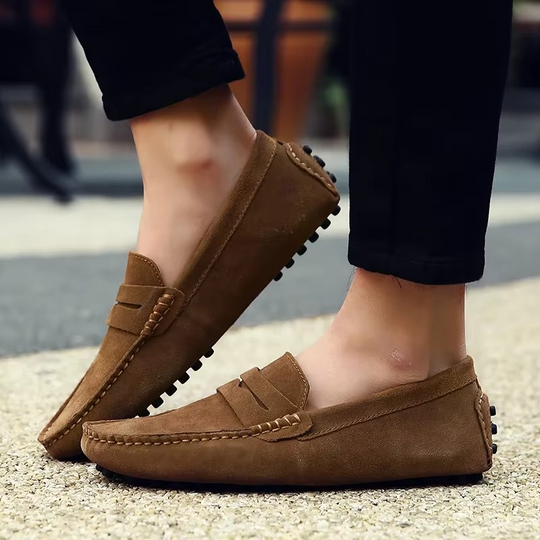 Matte Finish Slip-On Loafers for Men