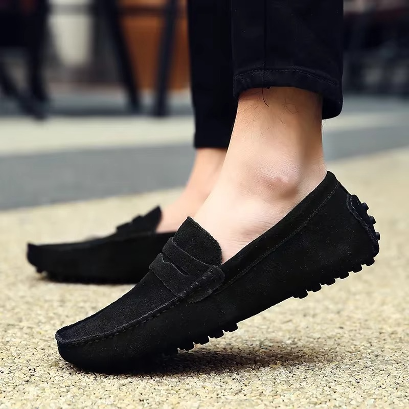 Matte Finish Slip-On Loafers for Men