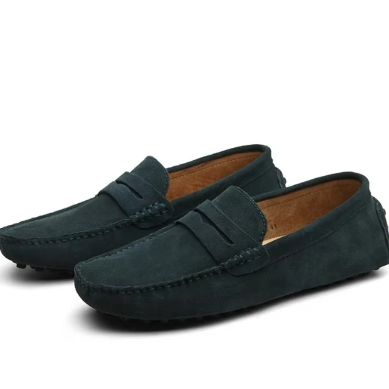 Matte Finish Slip-On Loafers for Men