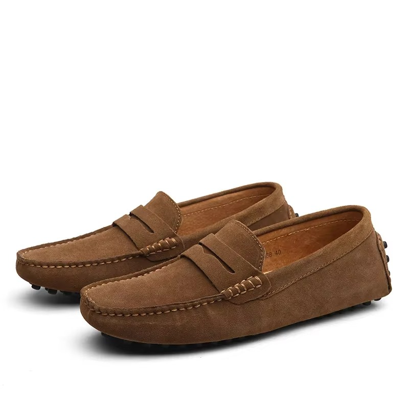 Matte Finish Slip-On Loafers for Men