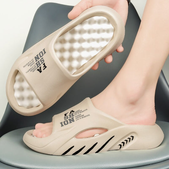 Textured Slide Sandals with Matte Finish – Men’s Fit