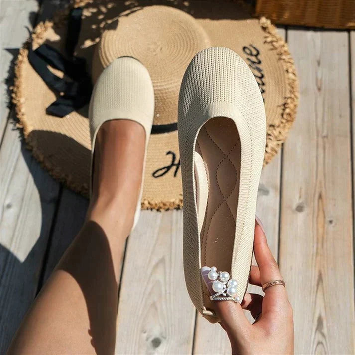 Mesh Knit Slip-On Shoes for Women
