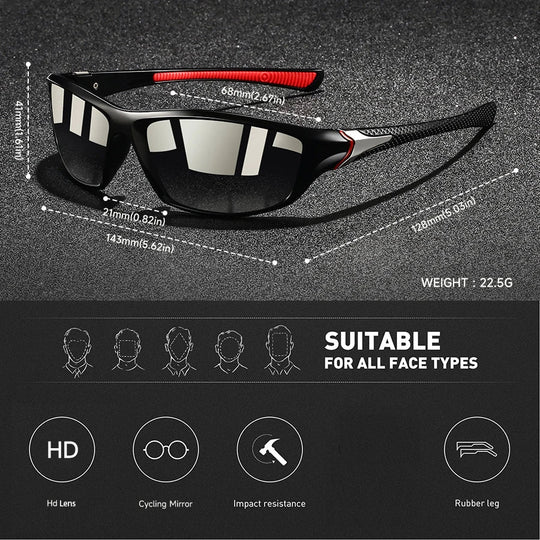 Mirrored Wraparound Sunglasses for Men