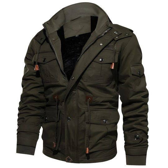 Multi-Pocket Military Jacket for Men