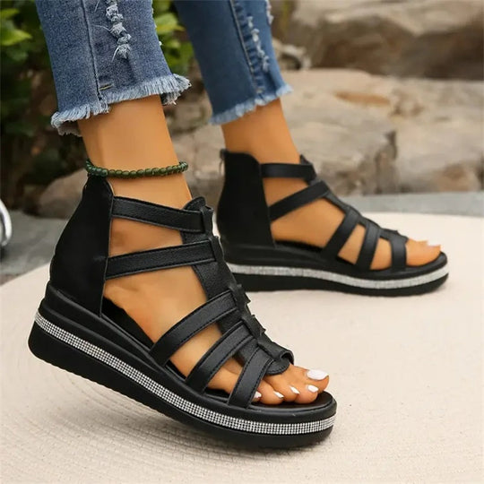 Multi-Strap Platform Sandals for Women