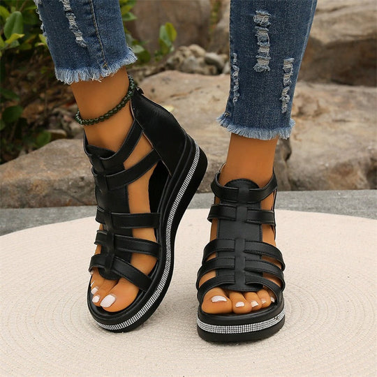 Multi-Strap Platform Sandals for Women