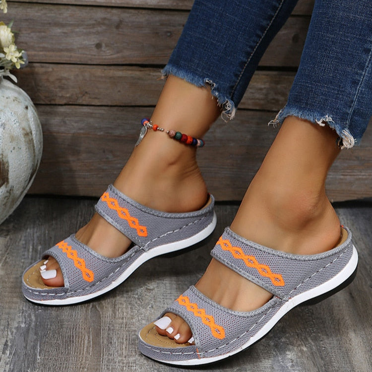 Open-Toe Slip-On Sandals for Women